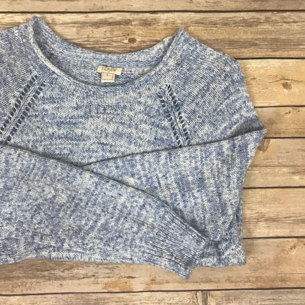 J. Crew Sweater Knitted Light Blue Size Large